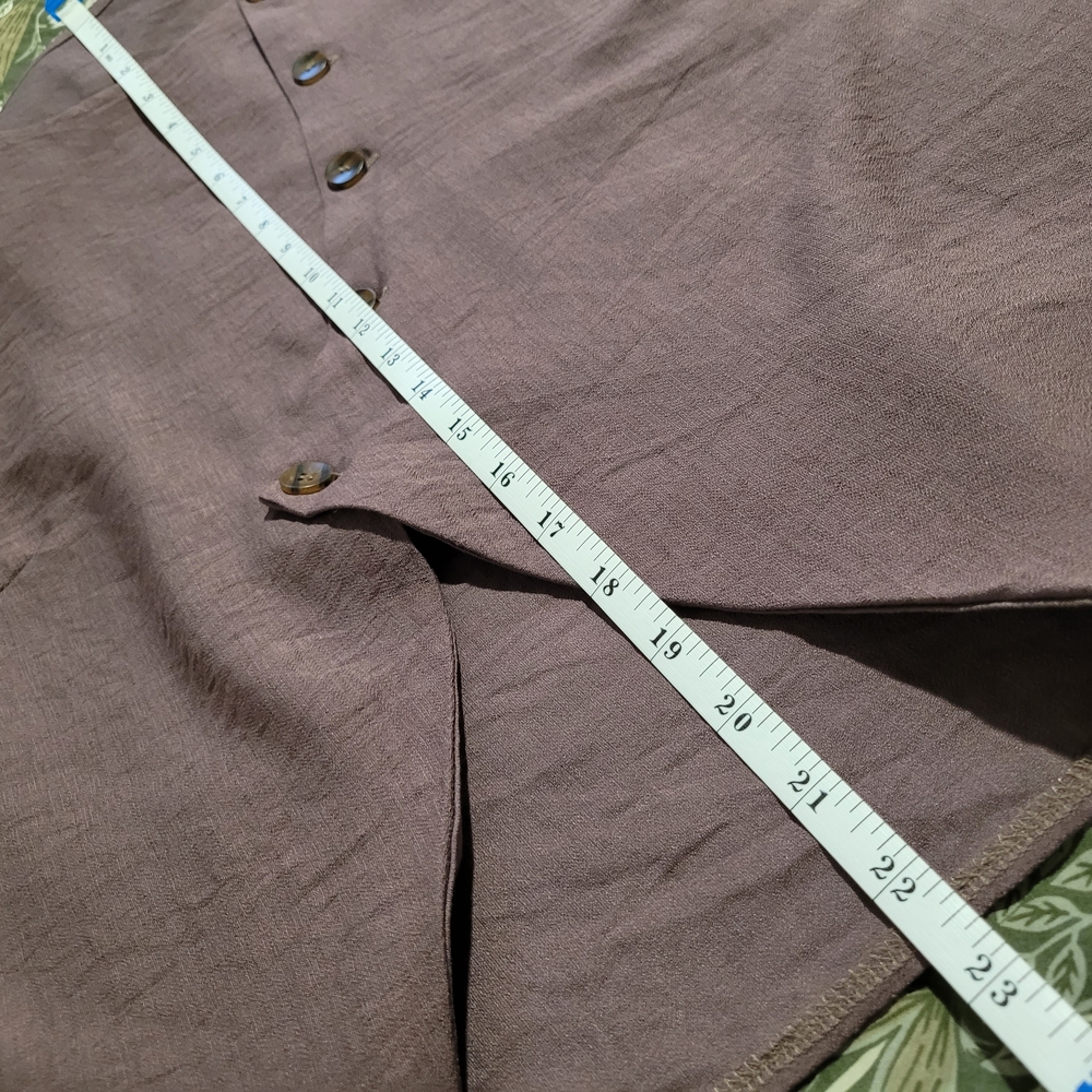 Asymmetrical Button-Front Sleeveless Top - Picture 6 of 7